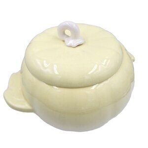 Vintage Yellow MCM Hoenig Of California Art Pottery Pumpkin Bowl w/Lid Retro